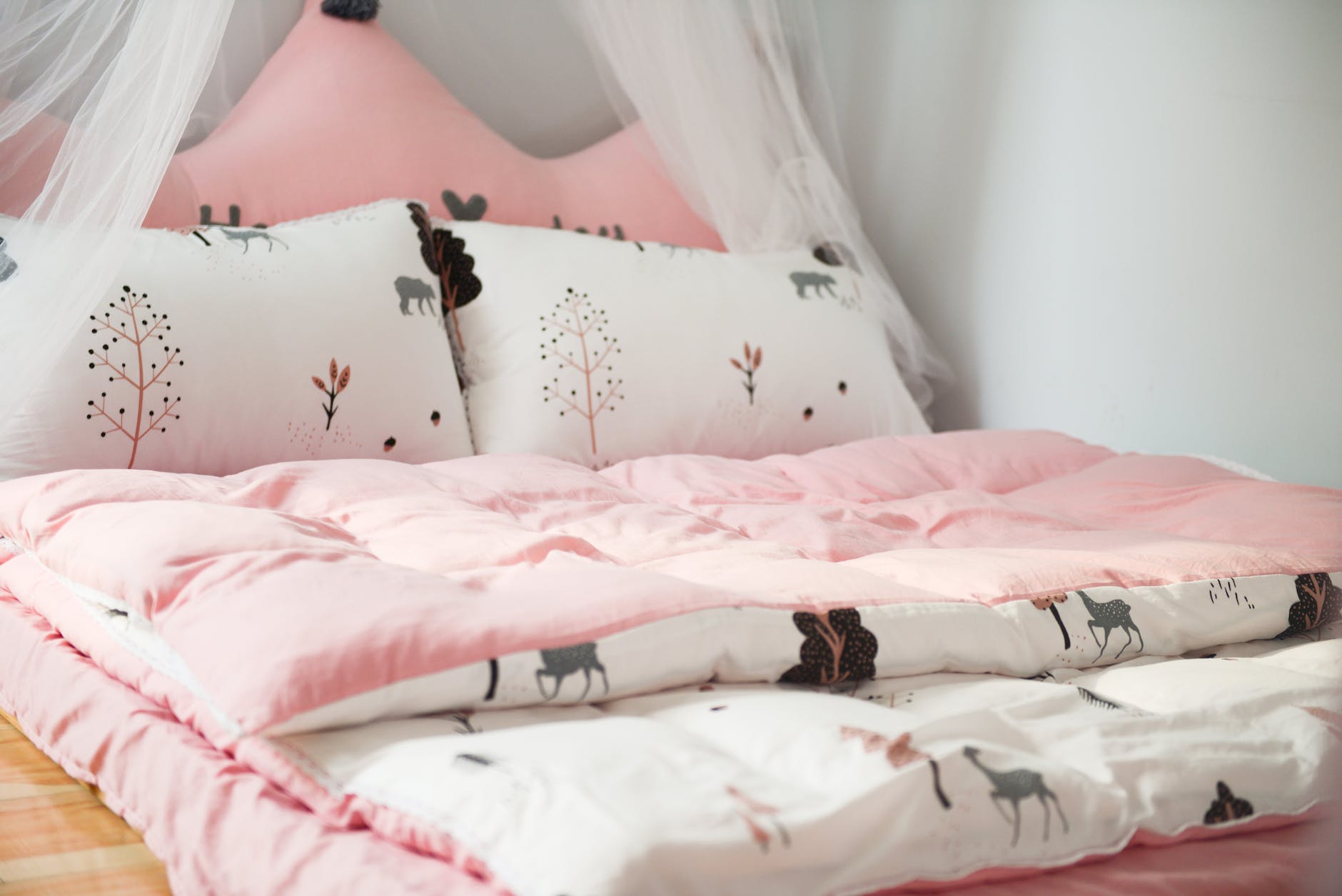 photo of printed bed linen